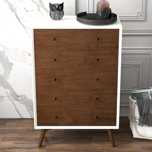 Noak Mid Century Modern Dresser  (White) | KM Home Furniture and Mattress Store | Houston TX | Best Furniture stores in Houston