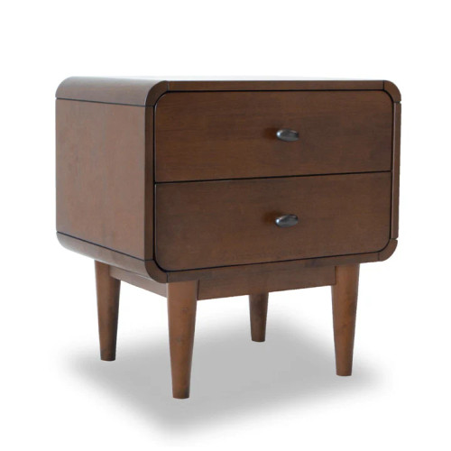 Stein Mid Century Modern Walnut Brown Nightstand | KM Home Furniture and Mattress Store | TX | Best Furniture stores in Houston