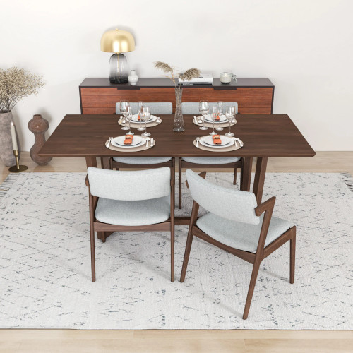 Rolda Dining Set - 4 Ricco Light Gray Fabric Chairs | KM Home Furniture and Mattress Store | TX | Best Furniture stores in Houston