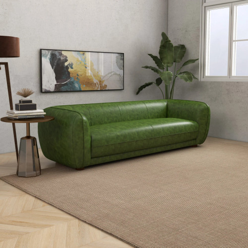 Miller Sofa - Green Leather Couch | KM Home Furniture and Mattress Store | Houston TX | Best Furniture stores in Houston