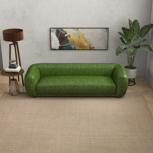 Miller Sofa - Green Leather Couch | KM Home Furniture and Mattress Store | Houston TX | Best Furniture stores in Houston