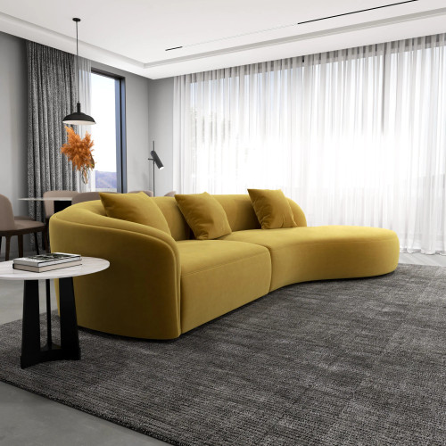 Galleria Sectional  Sofa - Gold Velvet Couch | KM Home Furniture and Mattress Store |TX | Best Furniture stores in Houston