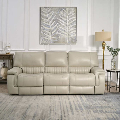 Leather Power Reclining Sofa with Power Headrests