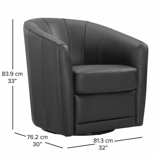 Natuzzi Cora Top Grain Leather Swivel Chair