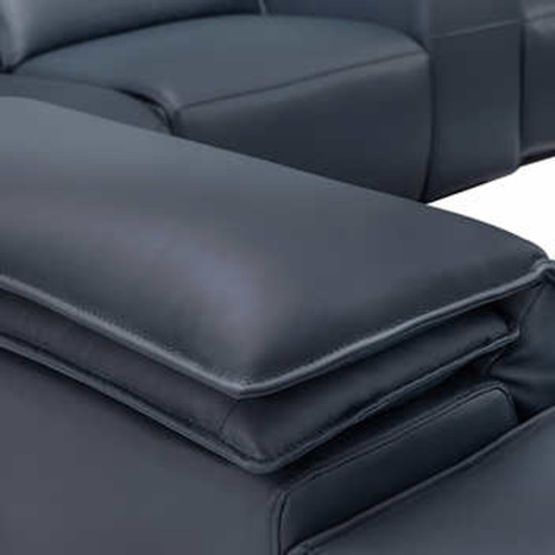 Blythe Power Reclining Top Grain Leather Sectional with Power Headrests