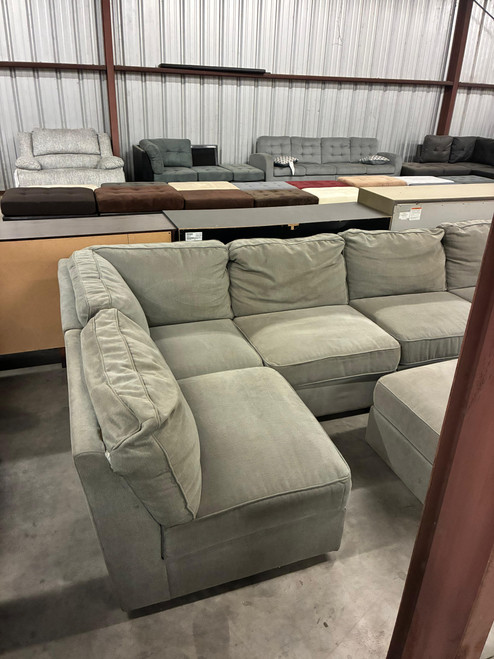 RETURN  ITEM - Bexley 6-Piece Modular Fabric Sectional Gray -SOLD AS IS