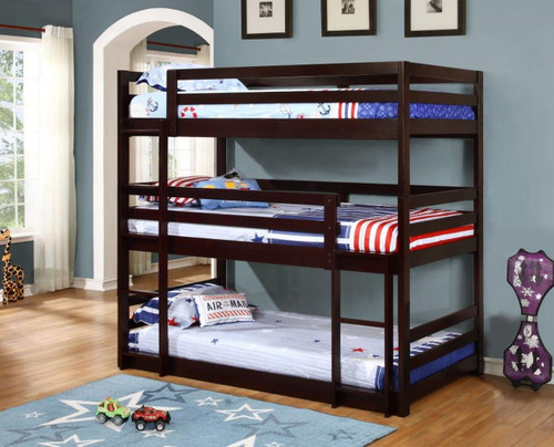 Sandler - Twin Triple Bunk Bed - Cappuccino