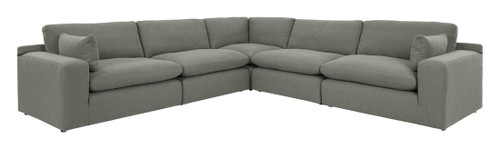 Denver Gray Sectional in Thick Linen
