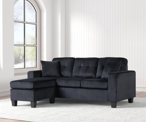 Cris L Shaped Sectional in Velvet by Happy Homes