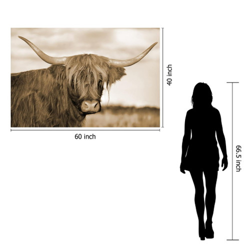Tempered Glass With Foil - Highland Cow 1 - Light Brown