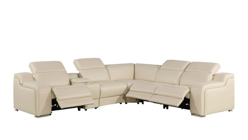 1116 - Power Reclining Italian Leather Sectional