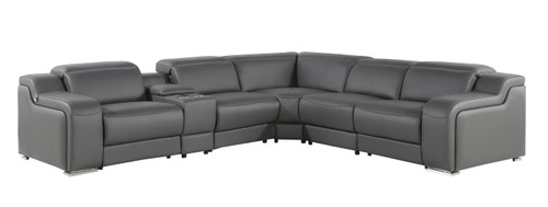 1116 - Power Reclining Italian Leather Sectional