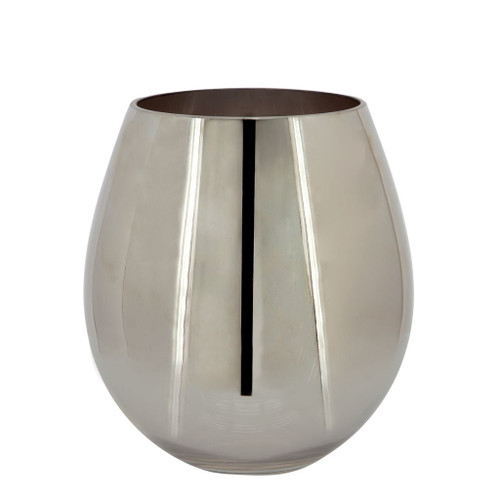 Glass Metallic Vase 6" - Silver