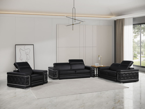 296 - Genuine Leather Living Room Set