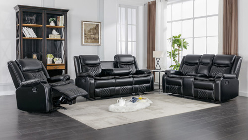 Black reclining Set Weston 3Pcs