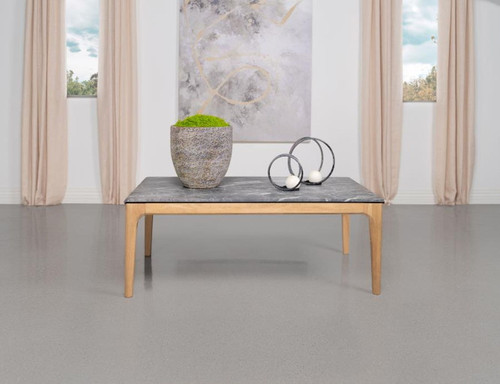 Polaris - Rectangular Smart Top Coffee Table - Gray And Light Oak