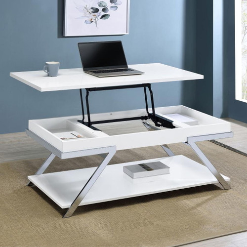 Marcia - Lift Top Coffee Table - White High Gloss