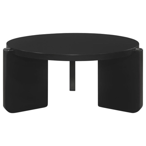 Cordova - Round Solid Wood Coffee Table - Black