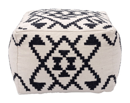 Lizardo - Ottoman - Beige & Black