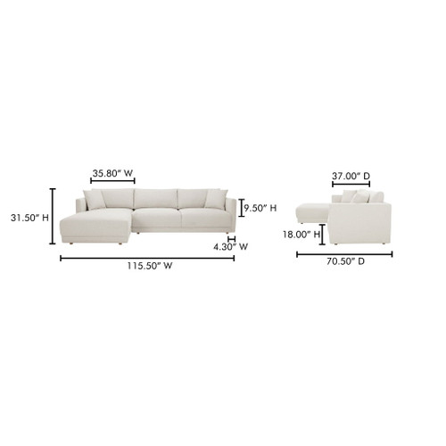Bryn - Sectional Left - Oyster