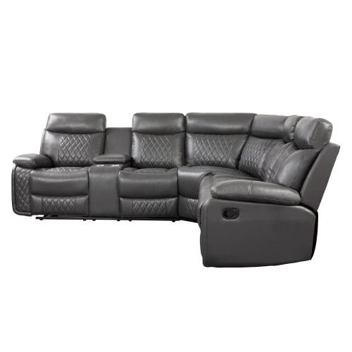 9599GRY*SC Socorro Reclining Sectional Homelegance