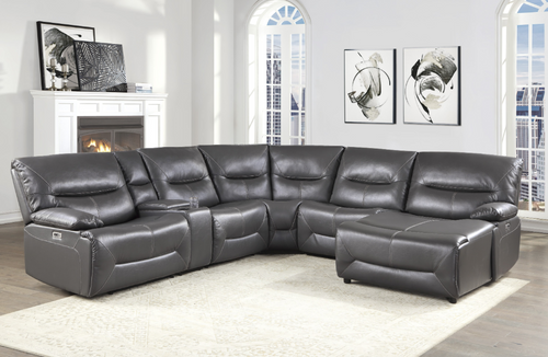 SET-9579 Dyersburg Reclining Sectional in Faux Leather LAF Homelegance