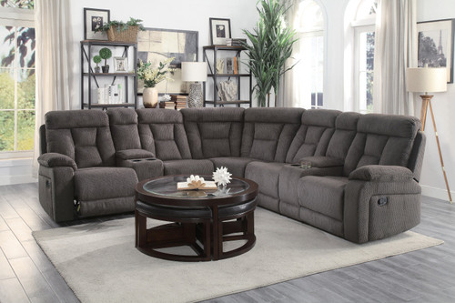 9914CHRosnay Reclining Sectional Homelegance