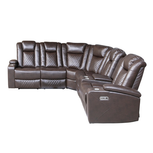 9366DB*SC Caelan Reclining Sectional Homelegance