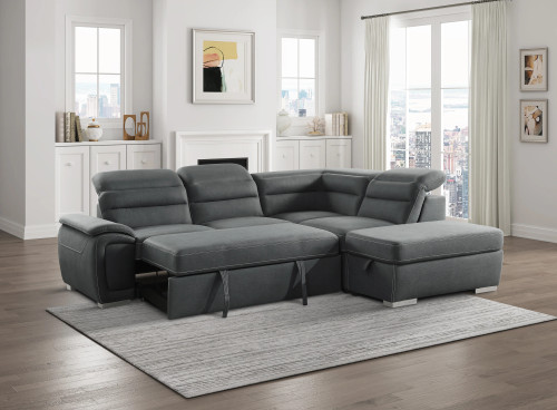 8277NGY Platina Sectional Homelegance