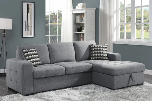 9313GY Solomon Sectional in Fabric Homelegance