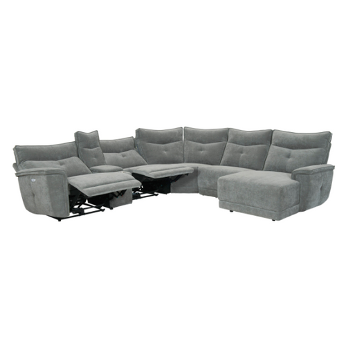 9509DG Tesoro Power Reclining Sectional In Fabric RAF Homelegance