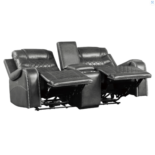 9405GY-PW Putnam Power Reclining Living Room Set in Microfiber Homelegance