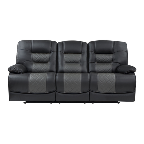 9388GRY Fabian Reclining Set in Faux Leather Homelegance