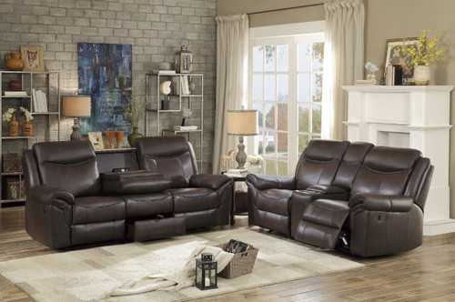 8206 Aram Reclining Set in Faux Leather Homelegance