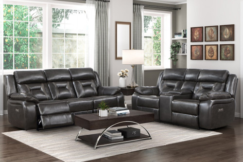 8229-PW Amite Power Reclining Set in Faux Leather Homelegance