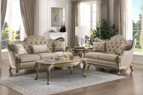 8412 Florentina Living Room Set in Faux Silk Homelegance