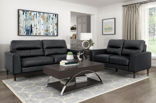 8566 Lewes Living Room Set in Leather Homelegance