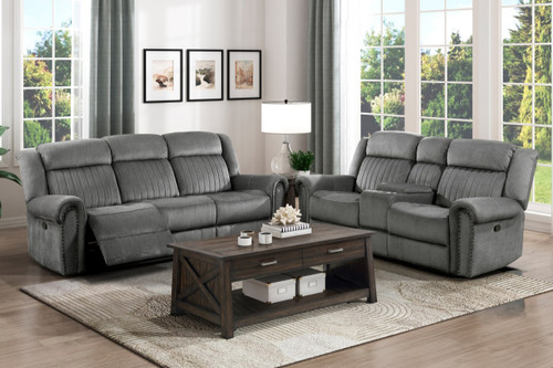 9204 Brennen Reclining Set in Microfiber Homelegance