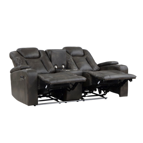9211BRG Tabor Power Reclining Set in Faux Leather Homelegance