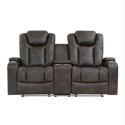 9211BRG Tabor Power Reclining Set in Faux Leather Homelegance