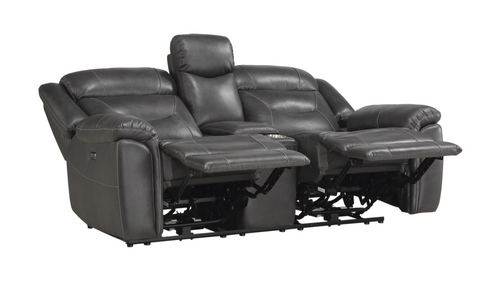 9528DGY Kennett Power Reclining Set in Leather Homelegance