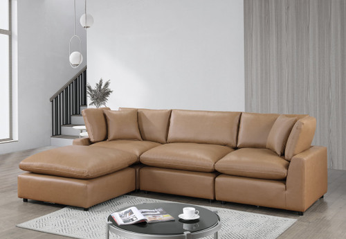 Sky 2pcs L Shaped Sectional in Leather Gel by Happy Homes