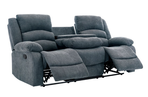 Dynamo2-Charcoal Sofa and Loveseat in Fabric by Happy Homes