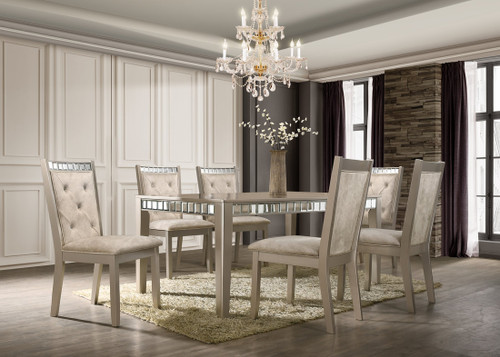 Clara Dining Room Set in Cream by Happy Homes