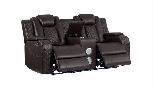 Galaxy Power Reclining Living Room Set in Leather