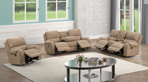 Titan Sofa and Loveseat in Palomino by Happy Homes