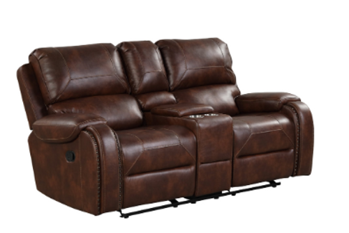 Rust Titan Reclining Living Room Set in Leather Gel