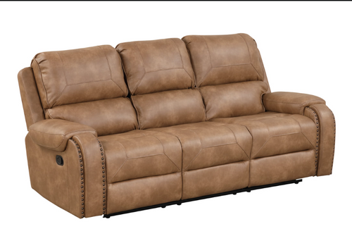 Saddle Titan Reclining Living Room Set in Leather Gel