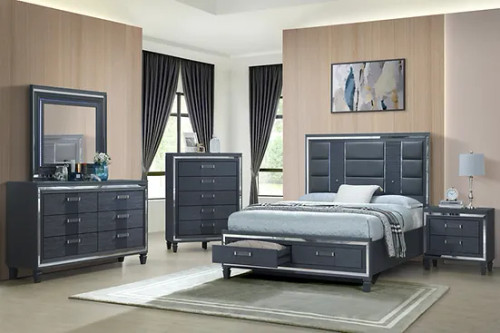 Meg Bedroom Set in Gray by New Era Innovations