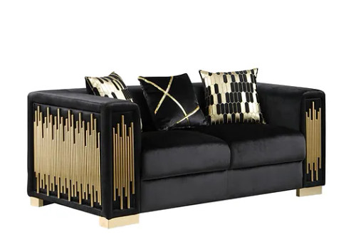 Token Sofa and Loveseat Set in Velvet